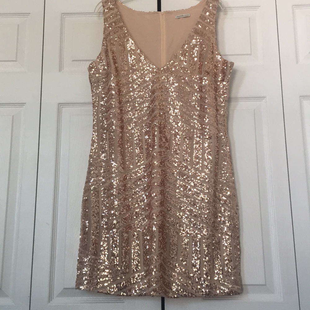 Charlotte Russe Nude Sequin Dress
